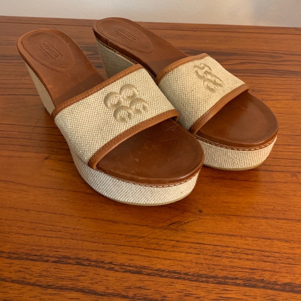 👠💄Coach Jaci Platform Wedge Sandals